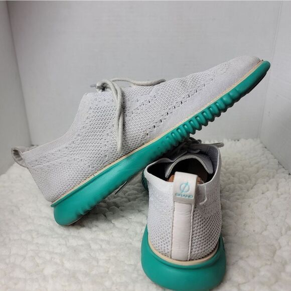 Cole Haan 2.ZERØGRAND Mens Size 11 Gray Stitchlite Wingtip Oxford Turquoise Sole main image 5